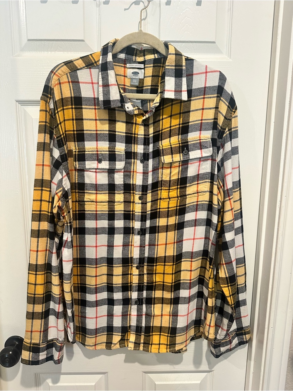 Old Navy Yellow Plaid Button-Down Shirt